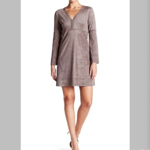 Max Studio Dresses & Skirts - Max Studio Faux Suede Bell Sleeve Dress size S